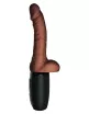 Élethű vibrátor Pipedream 7.5" Thrusting Cock with Balls Brown - akkumulátoros