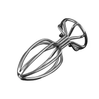 MISTRESS fenékdugó Stainless Anal Plug L - ezüst színben, fém, rácsos szerkezetű, L méretben, vízálló, (9.5 cm)