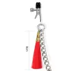 LOVETOY mellbimbó csipesz Tassel Nipple Clamp - piros díszítéssel, lánccal