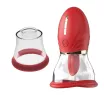 RELOVE rezgő csiklóizgató Adoramar Magic Tongue Pleasure Red (two cups) - dupla stimulálóval, piros színben, vízálló, akkumulátoros