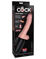 Élethű vibrátor Pipedream 6.5" Thrusting Cock with Balls Triple Threat - akkumulátoros