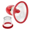 RELOVE rezgő csiklóizgató Adoramar Magic Tongue Pleasure Red (two cups) - dupla stimulálóval, piros színben, vízálló, akkumulátoros