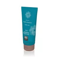 SHIATSU intim síkosító Massage&Glide Gel Amber 200 ml - vízbázisú, masszázshoz is, borostyán illattal, bőrtápláló, óvszerhez és segédeszközhöz is