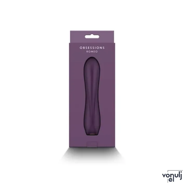NS NOVELTIES rúdvibrátor Obsessions Romeo Dark Purple - sötét lila színben, vízálló, akkumulátoros