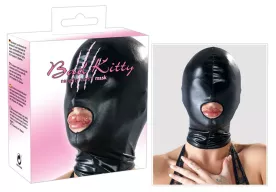 BAD KITTY fetish maszk Mask Black 1 - fekete színben, szájrésznél nyitott