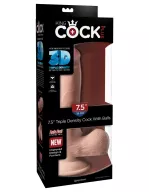 Élethű műpénisz Pipedream 7.5" Triple Density Cock with Balls - vízálló