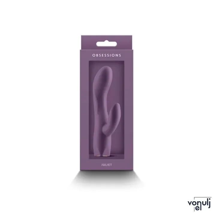 NS NOVELTIES csiklóizgatós vibrátor Obsessions Juliet Dark Purple - sötét lila színben, g-pontos, vízálló, akkumulátoros