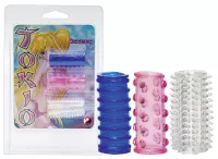 ORION péniszmandzsetta Tokio Rings Silicone -több színben, 3 különböző stimuláló felszínnel, vízálló ( 4.5 cm )
