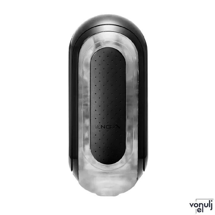 TENGA maszturbátor Flip Zero Black - vákuumos, vízálló, fekete színű tokban