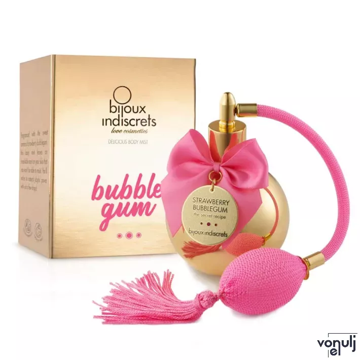 BIJOUX INDISCRETS női parfüm Bubblegum Body Mist 100 ml - epres rágógumi illattal