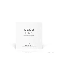 LELO óvszer Hex Condoms Original 3 Pack - latex, extra vékony, stimuláló felszínnel, síkosított, 3 db