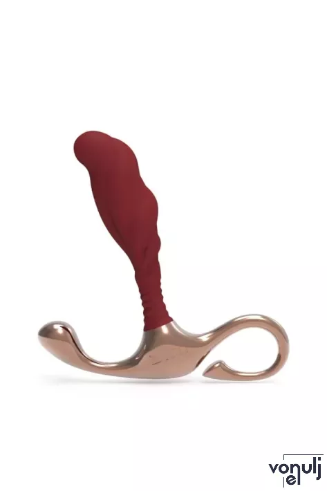 ZINI prosztata izgató Janus Lamp Iron Prostate Massager M - bordó és arany színben, M méretben, vibráció nélküli, vízálló