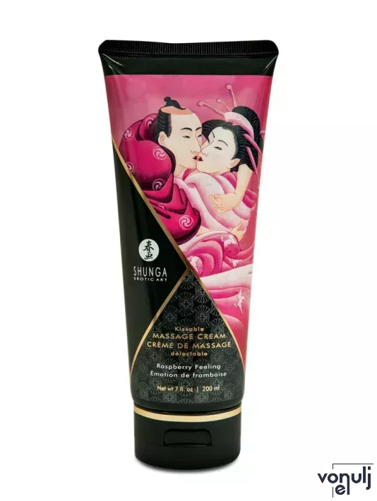 SHUNGA masszázskrém Raspberry Feeling 200 ml - málna illattal