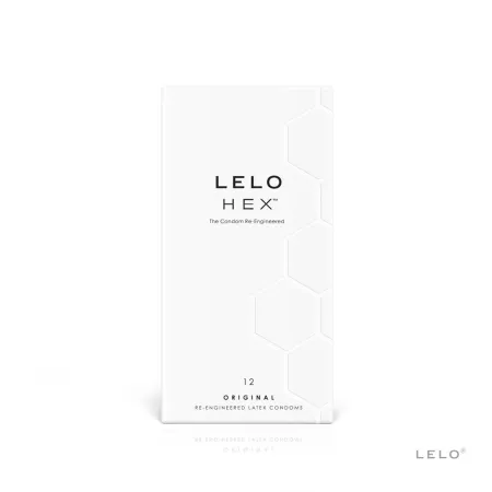LELO óvszer Hex Condoms Original 12 Pack - latex, extra vékony, stimuláló felszínnel, síkosított, 12 db