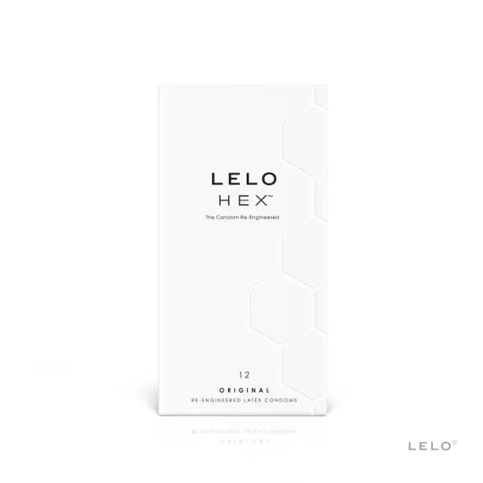 LELO óvszer Hex Condoms Original 12 Pack - latex, extra vékony, stimuláló felszínnel, síkosított, 12 db
