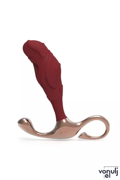 ZINI prosztata izgató Janus Lamp Iron Prostate Massager L - bordó és arany színben, L méretben, vibráció nélküli, vízálló