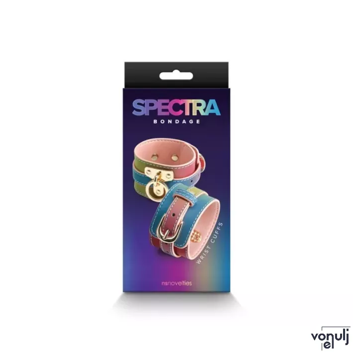 NS NOVELTIES erotikus bilincs Spectra Bondage Wrist Cuff Rainbow - színes, csuklóra helyezhető