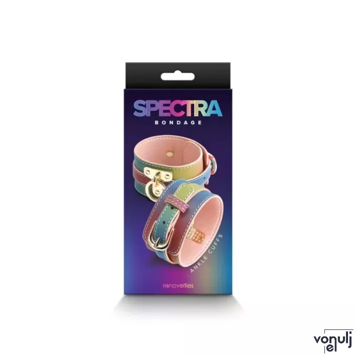 NS NOVELTIES erotikus bilincs Spectra Bondage Ankle Cuff Rainbow - színes, bokára helyezhető