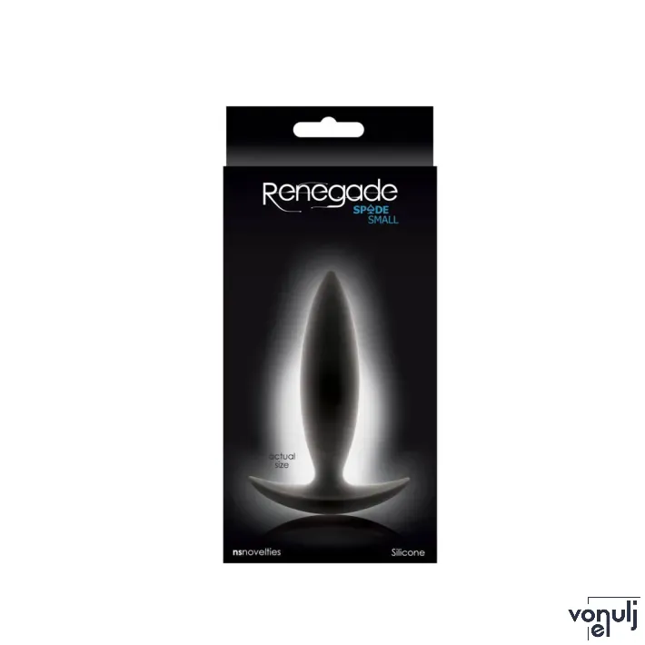 RENEGADE fenékdugó Spades Small - fekete színben, S-méretben, vízálló, szilikon 10 cm