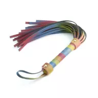 NS NOVELTIES erotikus korbács Spectra Bondage Flogger Rainbow - színes, fetish játékokhoz
