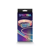 NS NOVELTIES nyakpánt és póráz Spectra Bondage Collar and Leash Rainbow - színes, fetish játék kelléke