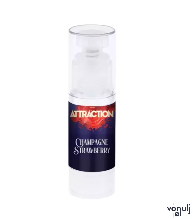 MAI ATTRACTION intim síkosító Lubricant Champagne-Strawberry 50 ml - vízbázisú,vegán,hosszantartó,pezsgő-eper illattal,óvszerhez és segédeszközhöz