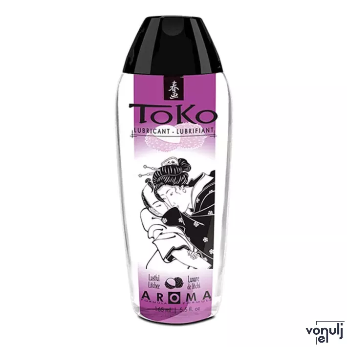 SHUNGA intim síkosító Toko Aroma Lubricant Lustful&Litchee 165 ml - vízbázisú, ehető, lichi ízű, bársonyos, hosszantartó