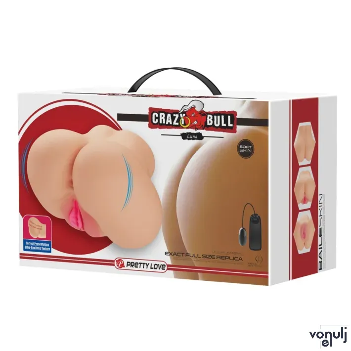 Műpunci és ánusz maszturbátor Crazy Bull Luna Flesh - elemes,vízálló