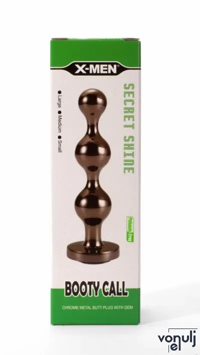 X-MEN análbot Secret Shine Booty Call Gun Colour M - fekete színben, vízálló, 11,7 cm