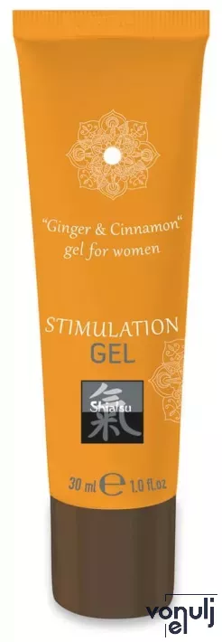 SHIATSU stimuláló gél Stimulation Gel Ginger & Cinnamon 30 ml - hölgyeknek, csiklóstimuláló hatással, gyömbér és fahéj illattal