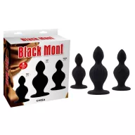 CHISA NOVELTIES análszett The Ripples Anal Trainer Kit - fekete színben, 3 eltérő méretben, letapasztható, vízálló, szilikon