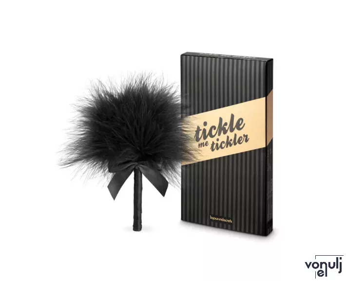 BIJOUX INDISCRETS cirógató Tickle Me Tickler - fekete színben, tollas