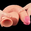 LOVETOY élethű dildó 12" NATURE COCK 2 PLATINUM - nagy méretű, herékkel, kétrétegű, letapasztható, szilikon (30 cm)