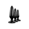 RENEGADE análszett Pleasure Plug 3 pc Trainer Kit - fekete színben, 3 különböző fenékdugó, vízálló, letapasztható, TPE