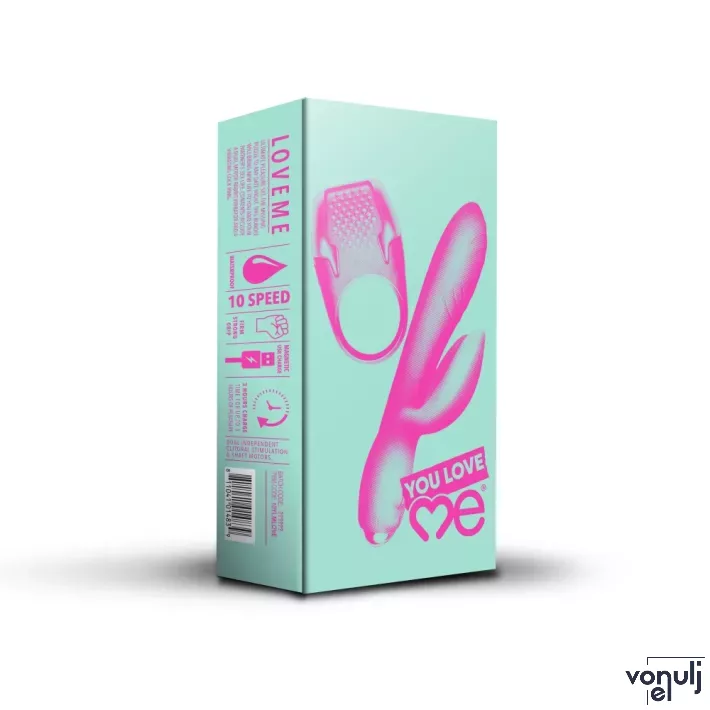 Vibrátor szett Rocks-off Love Me - csiklóizgatós vibrátor és péniszgyűrű