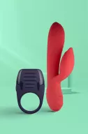 Vibrátor szett Rocks-off Love Me - csiklóizgatós vibrátor és péniszgyűrű