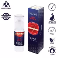 MAI ATTRACTION intim síkosító Lubricant Heat Mango 50 ml - vízbázisú, vegán, hosszantartó, selymes, mangó illattal, óvszerhez és segédeszközhöz