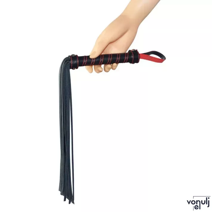 LOVETOY korbács Bondage Fetish Beginners Flogger - fekete