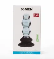 X-MEN análbot 3 Beads Anal Plug - áttetsző, letapasztható, vízálló, 16,5 cm