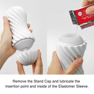TENGA maszturbátor Flex Silky White - fehér színben, spirálos külső tokkal