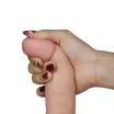 LOVETOY élethű vibrátor 7.5" The Ultra Soft Dude Vibrating -  vízálló, herékkel, távirányítóval, tapadókoronggal, elemes, szilikon(19 cm)