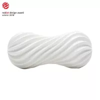 TENGA maszturbátor Flex Silky White - fehér színben, spirálos külső tokkal