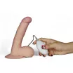 LOVETOY élethű vibrátor 7.5" The Ultra Soft Dude Vibrating -  vízálló, herékkel, távirányítóval, tapadókoronggal, elemes, szilikon(19 cm)