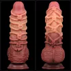 LOVETOY élethű dildó 10'' Dual layered Platinum Silicone Cock with Rope - nagy méretű,sötét színben,kétrétegű,letapasztható,vízálló,szilikon(27 cm)