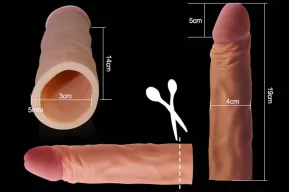 LOVETOY péniszköpeny Pleasure X-Tender Penis Sleeve Flesh 1 - realisztikus, testszínű, vízálló, (19 cm)
