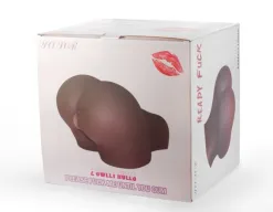 MISTRESS maszturbátor 2 Sweet Holes Brown - realisztikus, testszínű, vagina és ánusznyílással, vízálló, vibráció nélküli