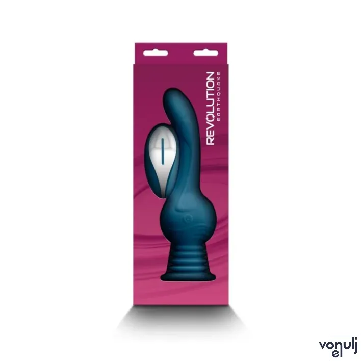 NS NOVELTIES G-pont vibrátor Revolution Earthquake Teal - türkiz színben, ívelt kialakítású, letapasztható, távirányítóval, akkumulátoros