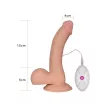 LOVETOY élethű vibrátor 8.8" The Ultra Soft Dude Vibrating -  vízálló, herékkel, távirányítóval, tapadókoronggal, elemes, szilikon (22 cm)