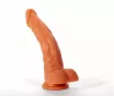 X-MEN hajlított dildó 7.9" Silicone Dildo Flesh - realisztikus, testszínű, herékkel, letapasztható, vízálló, szilikon ( 20 cm )