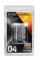 BLUSH péniszmandzsetta Stay Hard Cock Sleeve 04 Clear - áttetsző, hullámos stimuláló felszín, vízálló (5 cm)